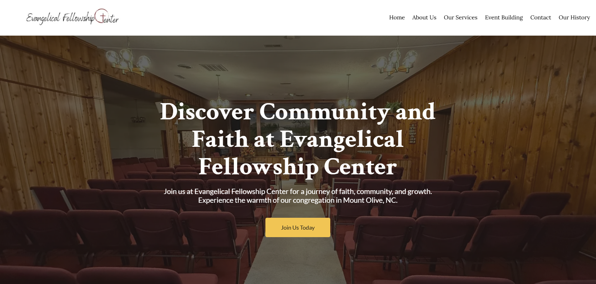 Evangelical Fellowship Center - Religious Organization project screenshot